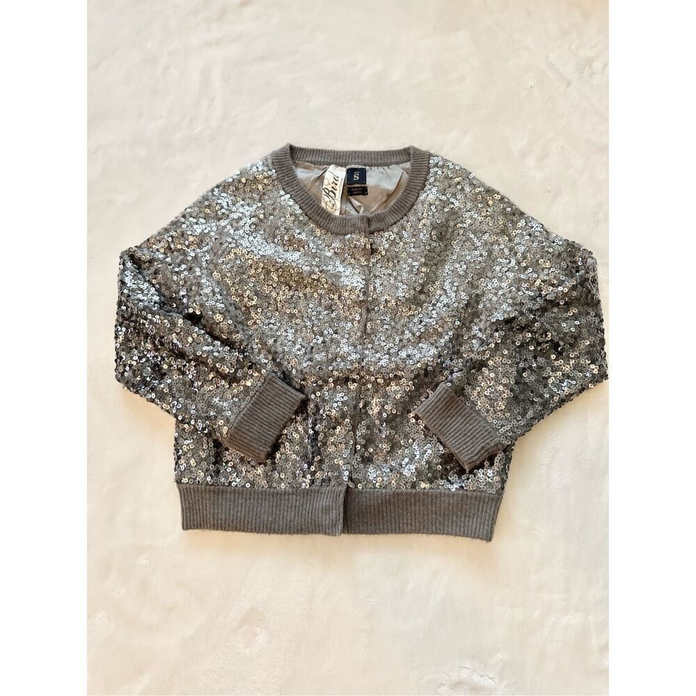 Bird By Juicy Silver Sequin Sweatshirt With Snap Close - Vintage Y2k